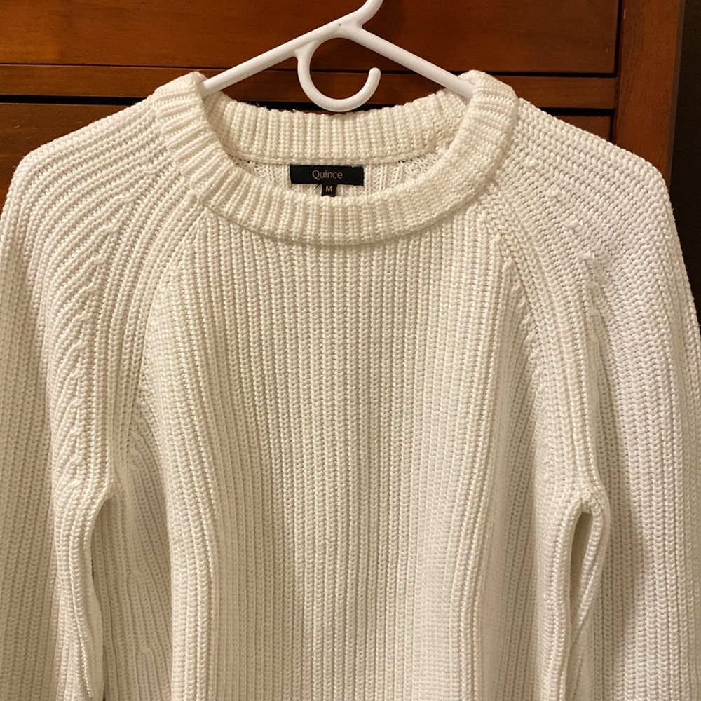 Quince 100% Organic Cotton Fisherman Crew Sweater, Size M